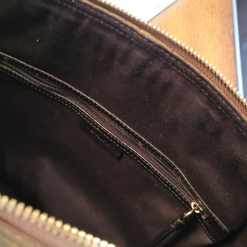 Dkny large quilted genuine leather satchel